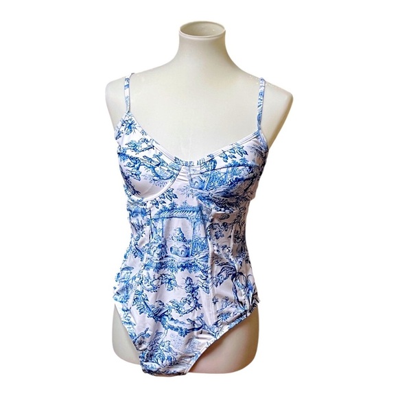 NWT 2 for 1 💕 Gorgeous Navy and White One Piece and Full Coverage Coverup! - Picture 1 of 8